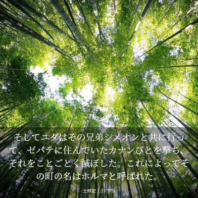 Picture 03 - 士師記 1:17 JPN - そしてユダはその兄弟シメオンと共 - Bible Verse Picture