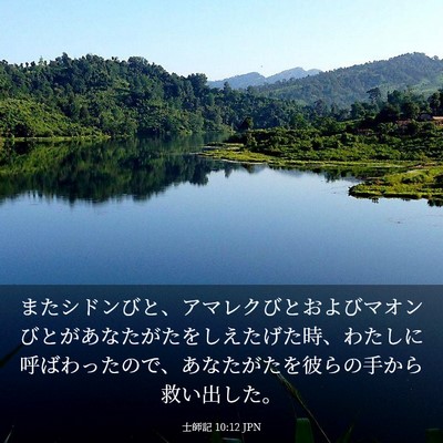 Picture 03 - 士師記 10:12 JPN - またシドンびと、アマレクびとおよ - Bible Verse Picture