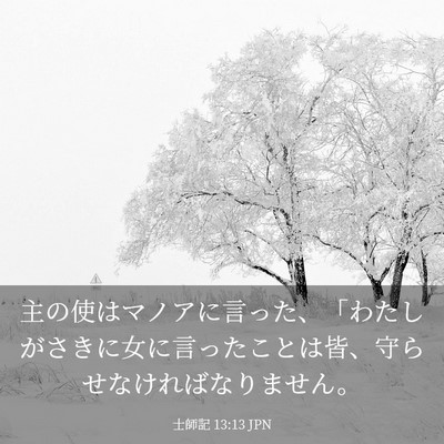 Picture 03 - 士師記 13:13 JPN - 主の使はマノアに言った、「わたし - Bible Verse Picture