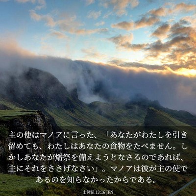 Picture 03 - 士師記 13:16 JPN - 主の使はマノアに言った、「あなた - Bible Verse Picture