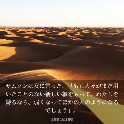 Picture 03 - 士師記 16:11 JPN - サムソンは女に言った、「もし人々 - Bible Verse Picture