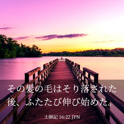Picture 03 - 士師記 16:22 JPN - その髪の毛はそり落された後、ふた - Bible Verse Picture