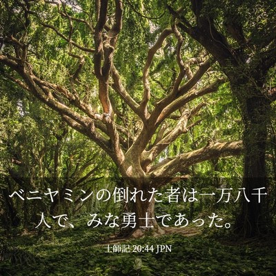 Picture 03 - 士師記 20:44 JPN - ベニヤミンの倒れた者は一万八千人 - Bible Verse Picture
