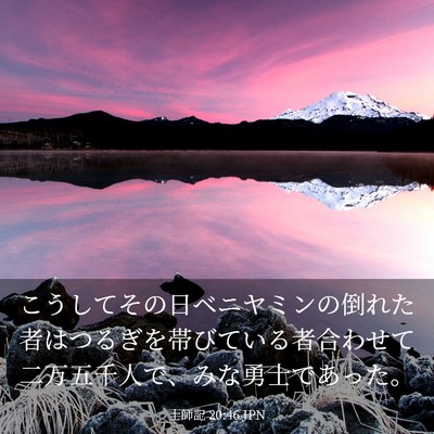 Picture 03 - 士師記 20:46 JPN - こうしてその日ベニヤミンの倒れた - Bible Verse Picture