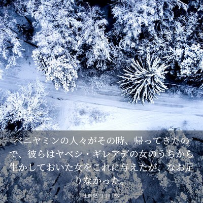 Picture 03 - 士師記 21:14 JPN - ベニヤミンの人々がその時、帰って - Bible Verse Picture
