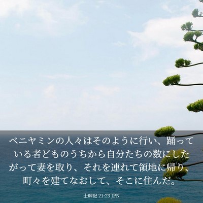 Picture 03 - 士師記 21:23 JPN - ベニヤミンの人々はそのように行い - Bible Verse Picture
