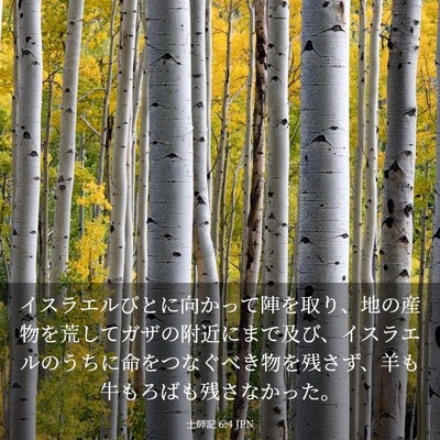 Picture 03 - 士師記 6:4 JPN - イスラエルびとに向かって陣を取り - Bible Verse Picture
