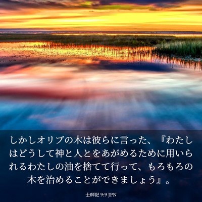 Picture 03 - 士師記 9:9 JPN - しかしオリブの木は彼らに言った、 - Bible Verse Picture