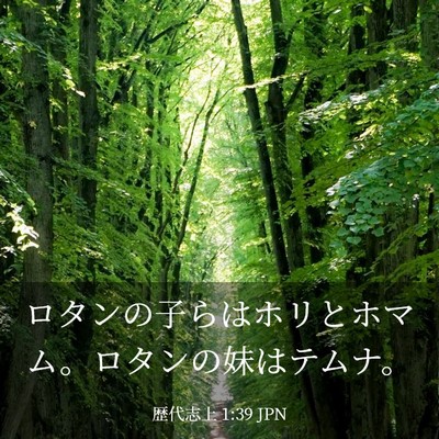 Picture 03 - 歴代志上 1:39 JPN - ロタンの子らはホリとホマム。ロタ - Bible Verse Picture