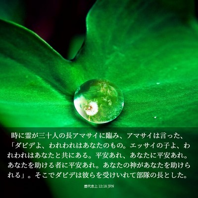 Picture 03 - 歴代志上 12:18 JPN - 時に霊が三十人の長アマサイに臨み - Bible Verse Picture