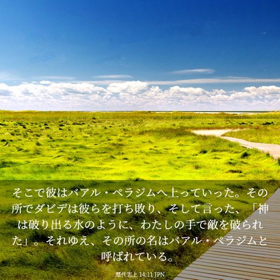 Picture 03 - 歴代志上 14:11 JPN - そこで彼はバアル・ペラジムへ上っ - Bible Verse Picture