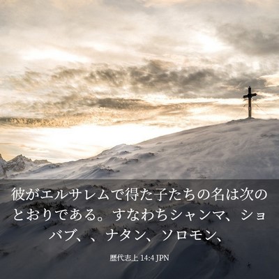 Picture 03 - 歴代志上 14:4 JPN - 彼がエルサレムで得た子たちの名は - Bible Verse Picture