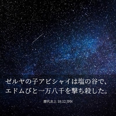 Picture 03 - 歴代志上 18:12 JPN - ゼルヤの子アビシャイは塩の谷で、 - Bible Verse Picture
