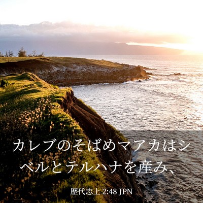 Picture 03 - 歴代志上 2:48 JPN - カレブのそばめマアカはシベルとテ - Bible Verse Picture