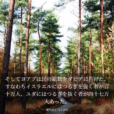 Picture 03 - 歴代志上 21:5 JPN - そしてヨアブは民の総数をダビデに - Bible Verse Picture