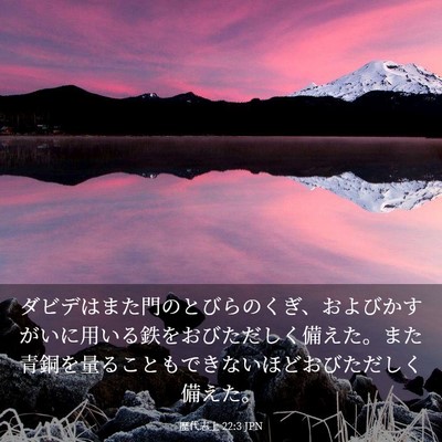Picture 03 - 歴代志上 22:3 JPN - ダビデはまた門のとびらのくぎ、お - Bible Verse Picture