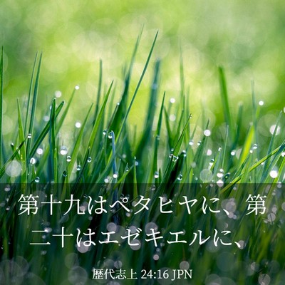Picture 03 - 歴代志上 24:16 JPN - 第十九はペタヒヤに、第二十はエゼ - Bible Verse Picture