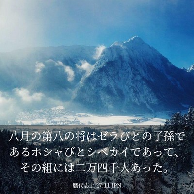 Picture 03 - 歴代志上 27:11 JPN - 八月の第八の将はゼラびとの子孫で - Bible Verse Picture