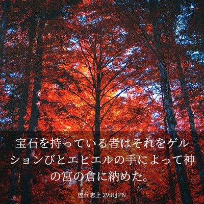Picture 03 - 歴代志上 29:8 JPN - 宝石を持っている者はそれをゲルシ - Bible Verse Picture