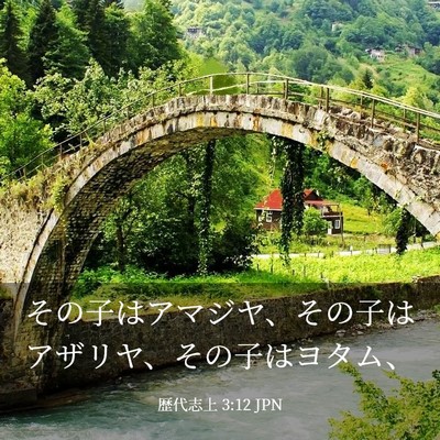 Picture 03 - 歴代志上 3:12 JPN - その子はアマジヤ、その子はアザリ - Bible Verse Picture