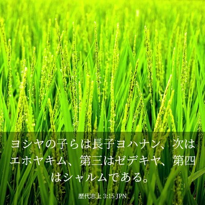 Picture 03 - 歴代志上 3:15 JPN - ヨシヤの子らは長子ヨハナン、次は - Bible Verse Picture