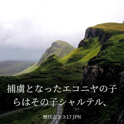 Picture 03 - 歴代志上 3:17 JPN - 捕虜となったエコニヤの子らはその - Bible Verse Picture