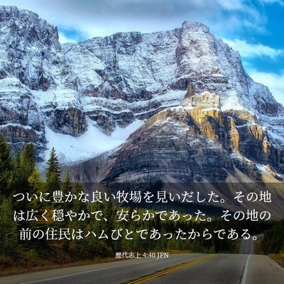 Picture 03 - 歴代志上 4:40 JPN - ついに豊かな良い牧場を見いだした - Bible Verse Picture