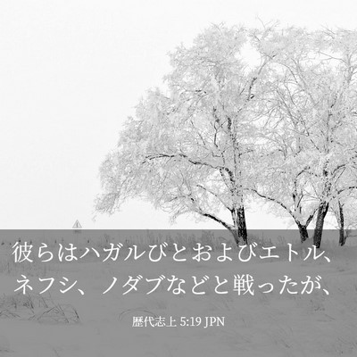 Picture 03 - 歴代志上 5:19 JPN - 彼らはハガルびとおよびエトル、ネ - Bible Verse Picture