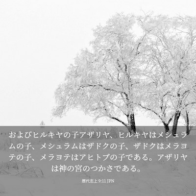 Picture 03 - 歴代志上 9:11 JPN - およびヒルキヤの子アザリヤ、ヒル - Bible Verse Picture
