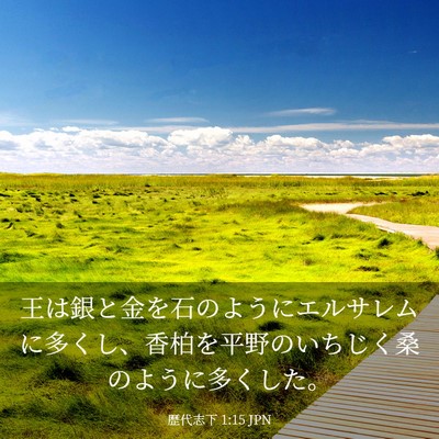 Picture 03 - 歴代志下 1:15 JPN - 王は銀と金を石のようにエルサレム - Bible Verse Picture
