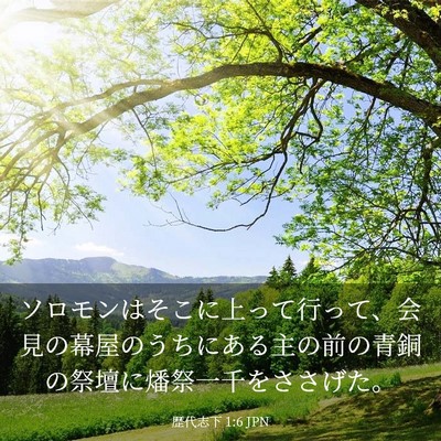Picture 03 - 歴代志下 1:6 JPN - ソロモンはそこに上って行って、会 - Bible Verse Picture