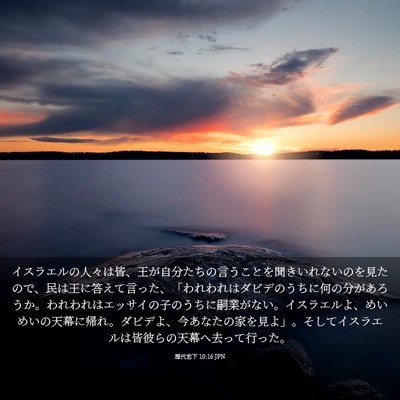 Picture 03 - 歴代志下 10:16 JPN - イスラエルの人々は皆、王が自分た - Bible Verse Picture