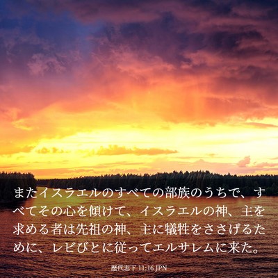 Picture 03 - 歴代志下 11:16 JPN - またイスラエルのすべての部族のう - Bible Verse Picture