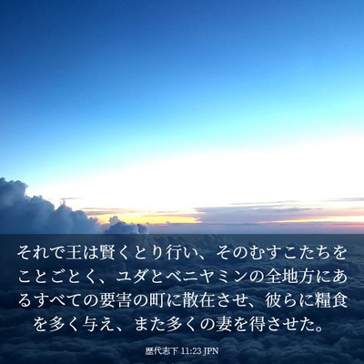 Picture 03 - 歴代志下 11:23 JPN - それで王は賢くとり行い、そのむす - Bible Verse Picture