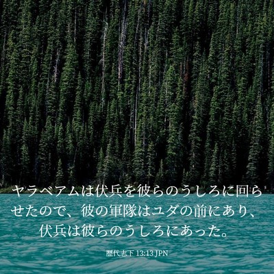 Picture 03 - 歴代志下 13:13 JPN - ヤラベアムは伏兵を彼らのうしろに - Bible Verse Picture