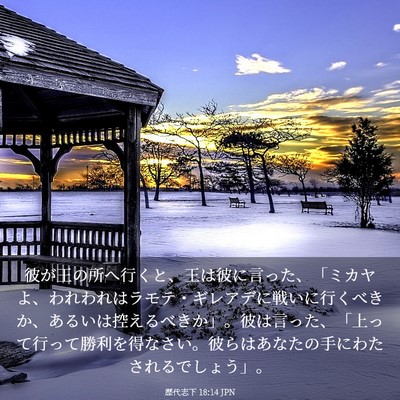 Picture 03 - 歴代志下 18:14 JPN - 彼が王の所へ行くと、王は彼に言っ - Bible Verse Picture