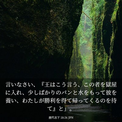 Picture 03 - 歴代志下 18:26 JPN - 言いなさい、『王はこう言う、この - Bible Verse Picture