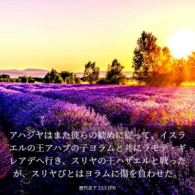 Picture 03 - 歴代志下 22:5 JPN - アハジヤはまた彼らの勧めに従って - Bible Verse Picture
