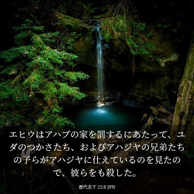 Picture 03 - 歴代志下 22:8 JPN - エヒウはアハブの家を罰するにあた - Bible Verse Picture