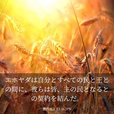 Picture 03 - 歴代志下 23:16 JPN - エホヤダは自分とすべての民と王と - Bible Verse Picture