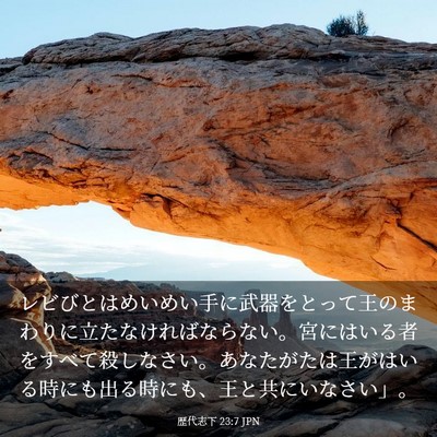 Picture 03 - 歴代志下 23:7 JPN - レビびとはめいめい手に武器をとっ - Bible Verse Picture