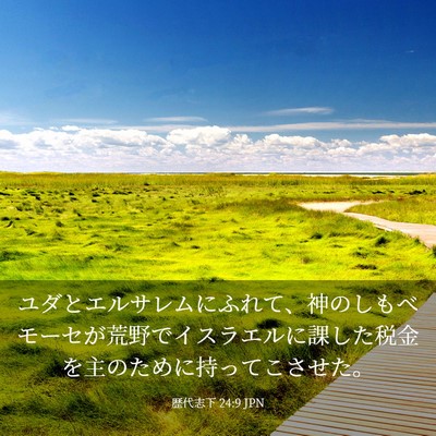 Picture 03 - 歴代志下 24:9 JPN - ユダとエルサレムにふれて、神のし - Bible Verse Picture