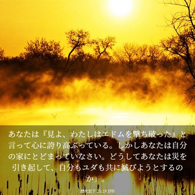 Picture 03 - 歴代志下 25:19 JPN - あなたは『見よ、わたしはエドムを - Bible Verse Picture