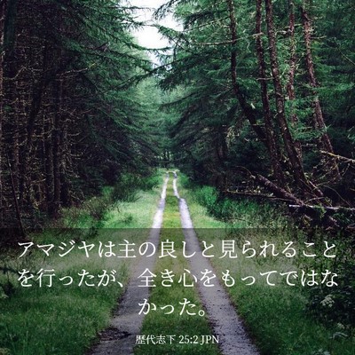Picture 03 - 歴代志下 25:2 JPN - アマジヤは主の良しと見られること - Bible Verse Picture