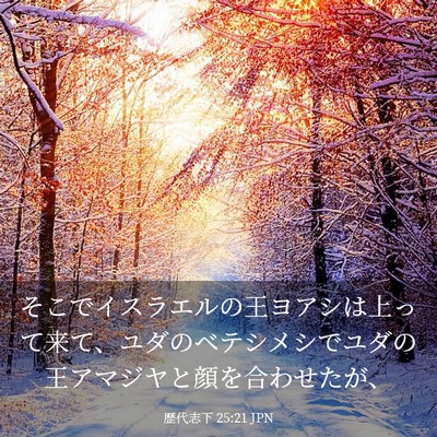 Picture 03 - 歴代志下 25:21 JPN - そこでイスラエルの王ヨアシは上っ - Bible Verse Picture