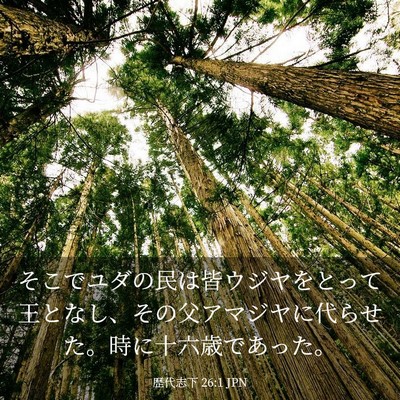Picture 03 - 歴代志下 26:1 JPN - そこでユダの民は皆ウジヤをとって - Bible Verse Picture