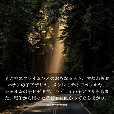 Picture 03 - 歴代志下 28:12 JPN - そこでエフライムびとのおもなる人 - Bible Verse Picture