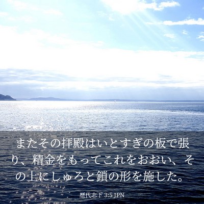Picture 03 - 歴代志下 3:5 JPN - またその拝殿はいとすぎの板で張り - Bible Verse Picture