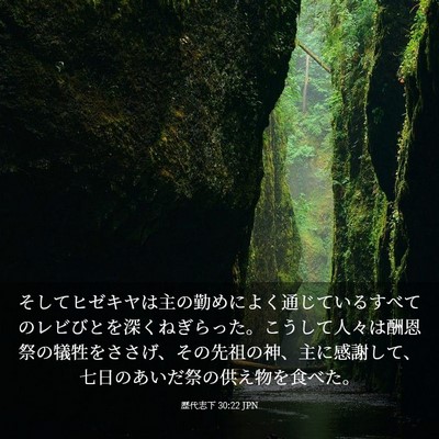 Picture 03 - 歴代志下 30:22 JPN - そしてヒゼキヤは主の勤めによく通 - Bible Verse Picture