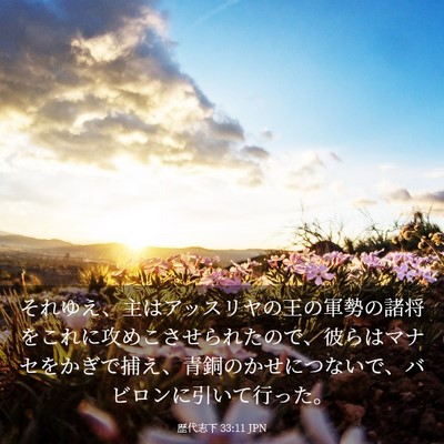 Picture 03 - 歴代志下 33:11 JPN - それゆえ、主はアッスリヤの王の軍 - Bible Verse Picture